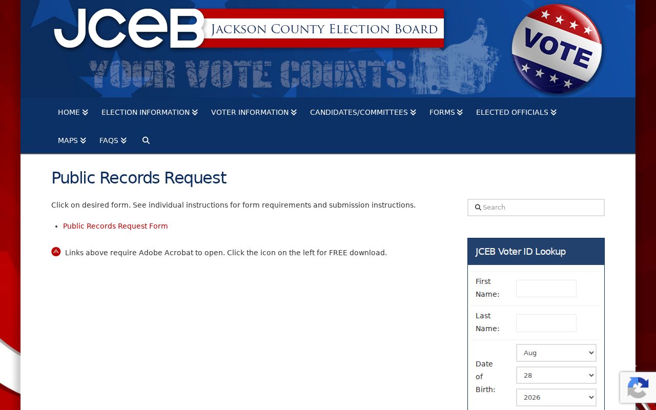 Grandview street directory Jackson County election records request